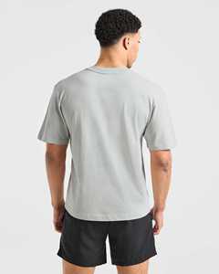 Conjunto de Camiseta y Pantalones Cortos para Hombre, Color Gris Claro, Ligero, Transpirable, Informal, de Dos Piezas, para Deportes y Fitness - Product Image 2