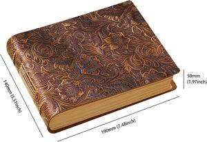 Leather Bound Sewing Binding A5 Cute <b>Floral</b> Embossed Travel Diary Journal Gift <b>Notebook</b> - Product Image 2