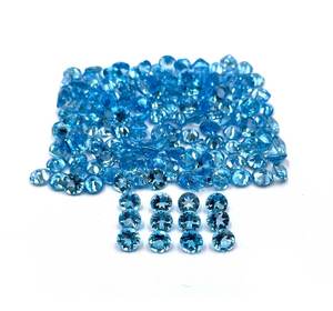 Topacio Azul Suizo Natural, Corte Redondo, Lote de Gemas Sueltas al por Mayor, Piedra Facetada para Joyería - Product Image 2