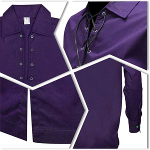 Camisa Ghillie Personalizada de Alta Demanda en Morado Oscuro, Prenda Tradicional de Hombre de las Tierras Altas - Product Image 3