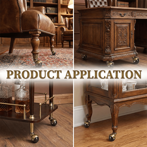 Rueda de Repuesto para Muebles de Estilo Antiguo de 2 Pulgadas, Ruedas Decorativas de Latón para Gabinetes, Sillas, Mesas y Sofás - Product Image 3