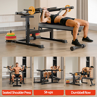 Mini rack de musculation multifonctionnel pour usage domestique, banc de musculation, banc de sit-up, support pour presse à épaules assise, structure en fonte