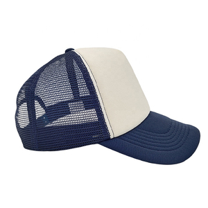 5 Panel Canvas Mesh Trucker <b>Hat</b> Custom Logo Embroidery Unisex Polyester <b>Summer</b> Sports Cap Wholesale - Product Image 5