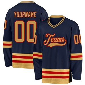 Maillot de hockey sur glace de qualité supérieure 100% polyester, impression personnalisée du nom de l'équipe et du logo (transfert thermique), séchage rapide, antibactérien - Product Image 1