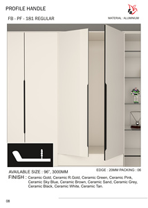 Aluminium profile wardrobe handle concealed edge grip cabinet <b>door</b> pull modern furniture hardware for kitchen wardrobe - Product Image 2