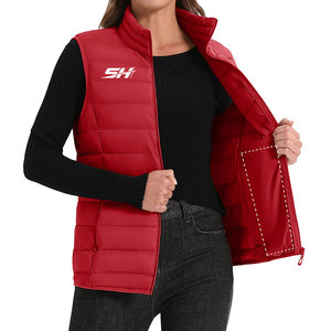 Gilet matelassé pour femme personnalisable, 100 % polyester, avec poches intérieures et latérales, sans manches, prix bas - Product Image 4