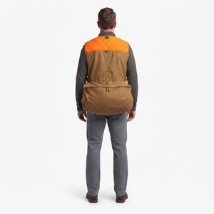 Gilet de chasse haut de gamme pour homme en toile de coton cirée 12 oz, hydrofuge, coupe-vent, respirant, durable, en cuir, pour adultes - Product Image 2