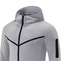 Sweat à capuche d'hiver doublé en coton/polyester Tech Fleece pour homme, de haute qualité, avec logo personnalisé, ensemble jogging respirant à fermeture éclair, coupe classique