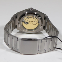 Montre mécanique automatique pour homme en acier inoxydable bleu, design classique, luminescence nocturne, résistante à l'eau, style business
