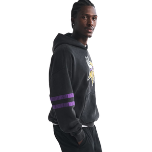 Sweat à capuche personnalisé pour homme, noir, style universitaire, manches rayées, logo Viking, streetwear, fabricant OEM, fournisseur en gros, marque privée - Product Image 4