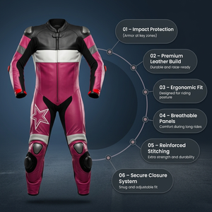 Combinaison de moto en cuir de haute qualité, coupe-vent, imperméable, respirante, grande taille, séchage rapide, été/hiver, avec protections CE, personnalisable - Product Image 4