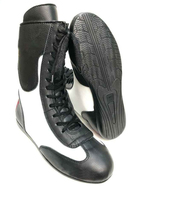 Chaussures de boxe montantes personnalisables (couleur et logo) en cuir PU léger et écologique, à enfiler, pour adultes