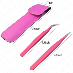 Professional Curve Straight Eyelash Tweezers Set Pointed Tip Isolation <b>Lash</b> Tools with Rexene Pouch Precision <b>Kit</b> - Product Image 6