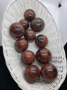 Sphère de cristal sculptée en obsidienne acajou de haute qualité, boule de cristal naturelle semi-précieuse pour la guérison, vente en gros - Product Image 6