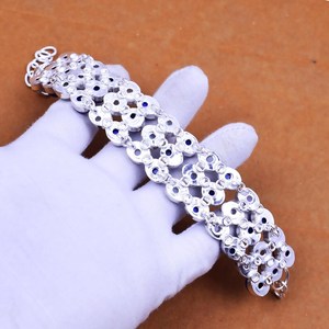 Pulsera de Piedras Preciosas de Lapislázuli y Piedra Lunar Arcoíris, Plata de Ley 925, Joyería Bohemia Hecha a Mano, Pulsera para Mujer, Venta al por Mayor - Product Image 5