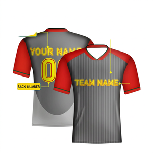 Maillot de football personnalisé par sublimation, col en V, séchage rapide, avec nom et numéro d'équipe, vente en gros de vêtements de sport - Product Image 4