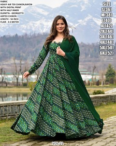 ชุดเดรสยาวแบบ Anarkali ยี่ห้อ Aafreen Wine Luxe ผ้าชีฟองเรยอนปักลาย ทรงปกติ แห้งเร็ว สไตล์ดั้งเดิม สำหรับงานแต่งงานและงานเลี้ยงของผู้หญิง - Product Image 4