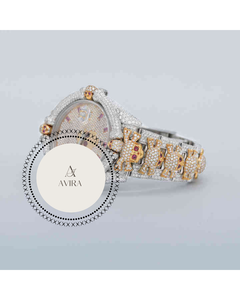 Reloj de Diamantes Personalizado Ghost de Dos Tonos con Diamantes Moissanite, Esfera Redonda, Reloj de Diamantes Personalizado para Negocios, Estilo Hip Hop, Acero Inoxidable - Product Image 6