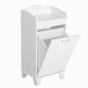 Mobiletto da Bagno Bianco Autoportante, Organizzatore per la Casa, Cesto Portaoggetti, Arredamento - Product Image 2