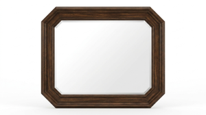 Traditional Eco-friendly Wood Framed Wall <b>Mirror</b> with Decorative Glass Surface and <b>Rectangular</b> Shape - Product Image 3