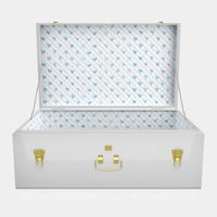 Coffre de rangement pliable en métal, élégant bleu, pour la maison, les loisirs créatifs, les jouets, les accessoires de mode, les bijoux et les chaussures