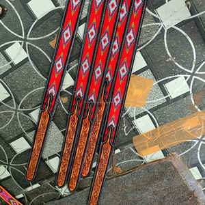 Cinturón de Cuero Genuino de Vaquero/Vaquera con Hebilla de Aleación Metálica con Diseño Floral Grabado a Mano, Personalización Internacional Disponible - Product Image 2