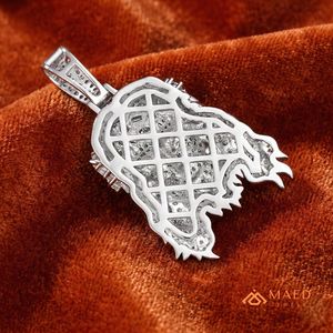 Collar con Colgante de Cabeza de León de Plata de Ley 925 con Moissanita, Joyería de Moda para Hombre y Mujer, Colgante Fino Estilo Nueva York, Estilos Modernos - Product Image 4
