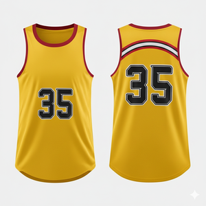 Maillot de basket-ball pour homme avec logo personnalisé, débardeur d'entraînement sans manches violet avec numéro 35 imprimé par sublimation pour les sports d'équipe - Product Image 5
