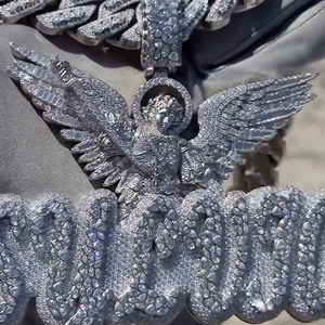 Colgante Personalizado S925 con Imagen 3D de Letra, Estilo Hip Hop, Totalmente Cubierto de Moissanita, Chapado en Oro de 10K, Certificado GRA - Product Image 2