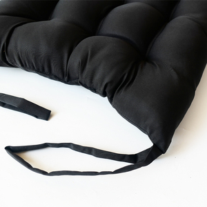 Coussins de chaise tuftés faits à la main avec liens, coussinets de siège carrés pour chaise de salle à manger, oreiller décoratif esthétique pour la maison, textiles de maison noirs, vente en gros - Product Image 4