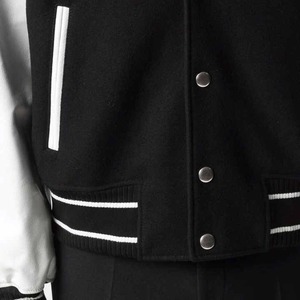 Custom Men Canvas Stand Collar Letter <b>Pattern</b> Winter Varsity Jacket High Fashion Casual Outdoor Windproof Breathable Quick Dry - Product Image 5