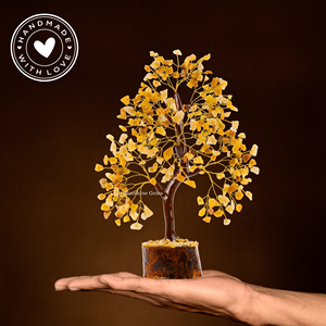 Árbol de la Vida de Cristal de Aventurina Amarilla al por Mayor con Alambre Dorado, Piedras Curativas, Decoración para el Hogar - Product Image 2