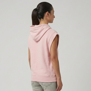 100% Polyester Women's Gym Wear Sleeveless Hoodie Ladies Workout Pullover Hooded <b>Top</b> Sportswear Jogging Hooded Tank <b>Top</b> Women's - Product Image 2