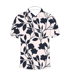 เสื้อเชิ้ตผู้ชายแขนสั้นพิมพ์ลายใบไม้สีขาวกรมท่า ระบายอากาศได้ดี เหมาะสำหรับวันหยุดฤดูร้อน - Product Image 4