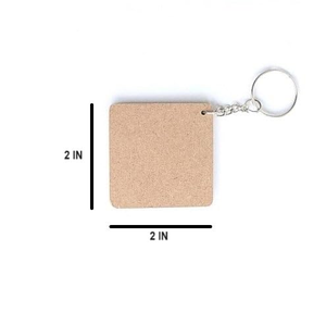 พวงกุญแจ MDF ขนาด 2x2 นิ้ว แบบเรียบ พวงกุญแจ MDF สองด้าน สำหรับงานซับลิเมชั่น - Product Image 1