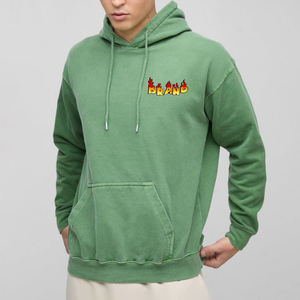 Nouveau sweat-shirt à capuche en polaire vert pour homme, coupe décontractée, poche avant, tricoté, coupe-vent, écologique - Product Image 3