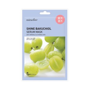 มาส์กหน้า Miraclair Korean Shine Bakuchiol Serum Mask 23 มล. ผลิตในเกาหลี แผ่นมาส์กสีขาว ไนอะซินาไมด์ - Product Image 3