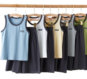 Débardeur personnalisé pour le fitness, la gym et les loisirs, en coton tricoté, sans manches, col rond, anti-boulochage, séchage rapide - Product Image 1