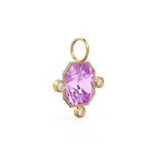 14k Yellow <b>Solid</b> <b>Gold</b> Diamond 7ct Kunzite Bezel <b>Pendant</b> February Birthstone Radiant Pink Gemstone Fine <b>Pendants</b> Charms Jewelry - Product Image 4