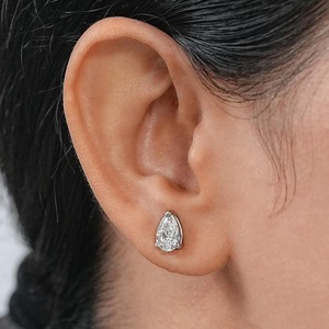 925 Sterling <b>Silver</b> Diamond Hip Hop <b>Stud</b> Earrings-Gift for Women & Unisex - Product Image 2