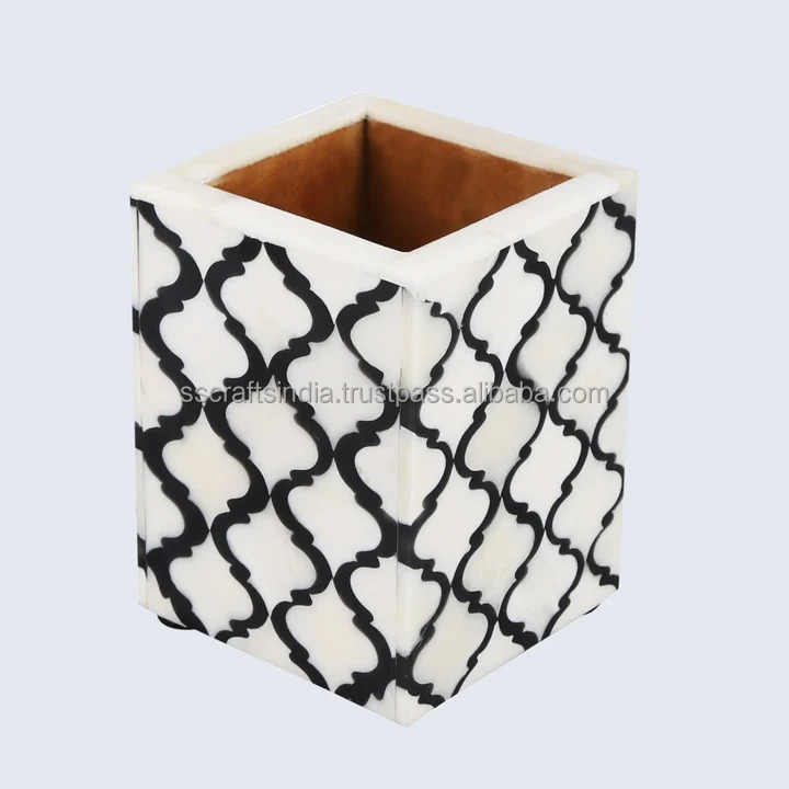 Direct Factory Supply 3x4 Bone & Resin Pen & Pencil Holder Moroccan Design Available in 5 Colors with Custom Packaging
