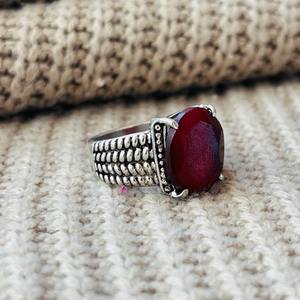 Gothic Vintage Garnet Brass <b>Ring</b> Silver Plated Handmade Textured <b>Statement</b> Wholesale <b>Ring</b> For Women - Product Image 4