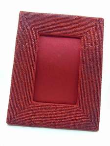 Designer Embroidered Handmade Beaded Fabric Photo <b>Frame</b> Rectangular Wooden Photo <b>Frame</b> With Gold Beaded <b>Embroidery</b> Orna - Product Image 5