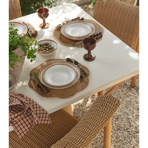 Mantel Individual de Ratán Natural, Tejido a Mano, Diseño Festoneado, Decoración para Mesa de Comedor, Decoración del Hogar - Product Image 3