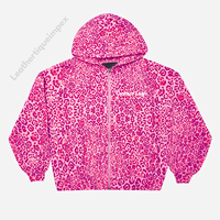 Sweat à capuche zippé en coton 100% lourd à imprimé léopard, design streetwear personnalisé, impression DTF, DTG, sérigraphie, sérigraphie en relief, fournisseur en gros OEM ODM