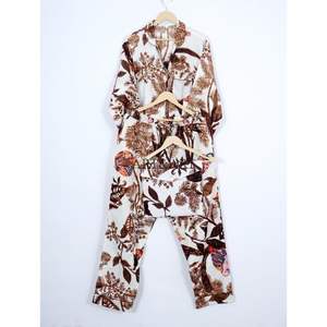 ชุดนอนผ้าฝ้ายลายพิมพ์นกฮูกดีไซน์ใหม่ขายดีสำหรับผู้หญิง มีหลายขนาดให้เลือกจากอินเดีย - Product Image 5