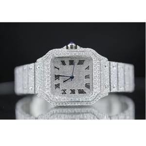 Reloj de pulsera de lujo con diamantes blancos de excelente calidad, resistente al agua, de cuarzo, para hombre, disponible para exportación desde India. - Product Image 1