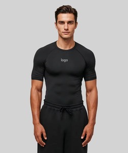 Fabricante de Camisetas de Compresión Ajustadas Personalizadas, Camisetas de Gimnasio, Ropa Deportiva de Secado Rápido y Transpirable, OEM, ODM, Marca Privada - Product Image 3