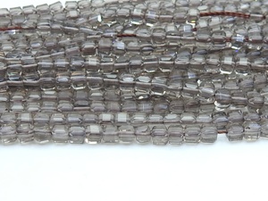 Perles en quartz fumé brun facettées en forme de cube, 15 pouces, 4 mm, pierre naturelle pour la fabrication de bijoux - Nouveauté - Product Image 3