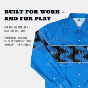 เสื้อเชิ้ตทำงานแขนยาวทนไฟ FR สำหรับงานเชื่อม ผู้ชาย น้ำหนักเบา 6.5 ออนซ์ ลายสก็อต ติดกระดุม เสื้อ FR 7 ออนซ์ - Product Image 4